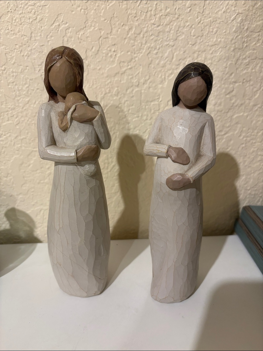 Willow Tree Neutral-Tone Mother & Expectant Woman Figurine Set
